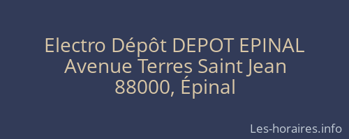 Electro Dépôt DEPOT EPINAL
