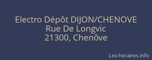 Electro Dépôt DIJON/CHENOVE