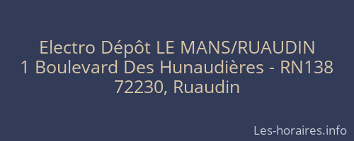 Electro Dépôt LE MANS/RUAUDIN
