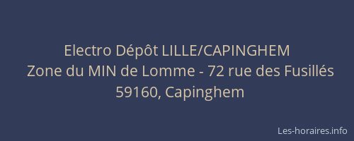 Electro Dépôt LILLE/CAPINGHEM