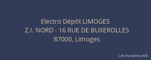 Electro Dépôt LIMOGES