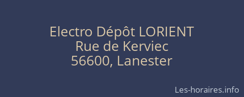 Electro Dépôt LORIENT