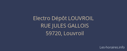 Electro Dépôt LOUVROIL