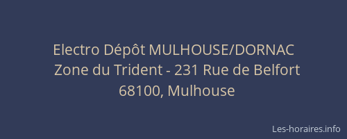 Electro Dépôt MULHOUSE/DORNAC