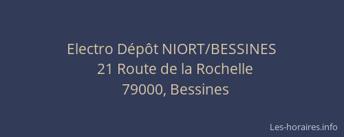 Electro Dépôt NIORT/BESSINES
