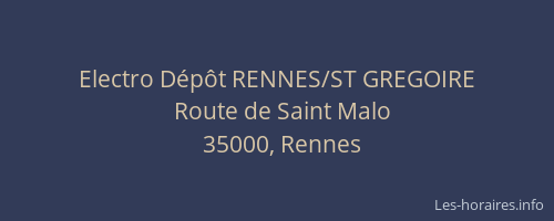 Electro Dépôt RENNES/ST GREGOIRE