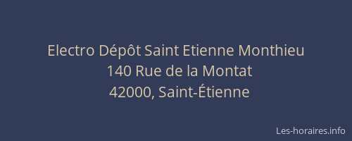 Electro Dépôt Saint Etienne Monthieu