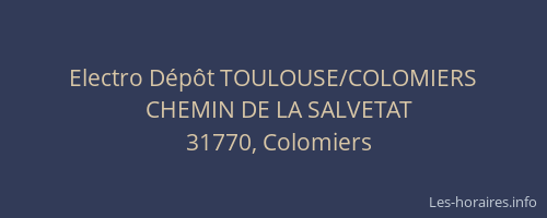 Electro Dépôt TOULOUSE/COLOMIERS