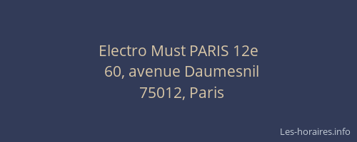 Electro Must PARIS 12e