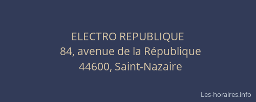 ELECTRO REPUBLIQUE