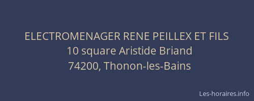 ELECTROMENAGER RENE PEILLEX ET FILS
