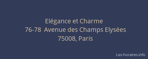 Elégance et Charme