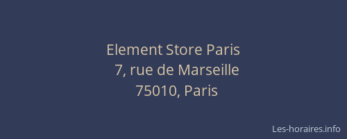 Element Store Paris