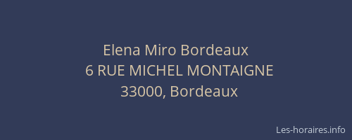 Elena Miro Bordeaux