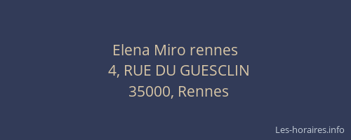 Elena Miro rennes