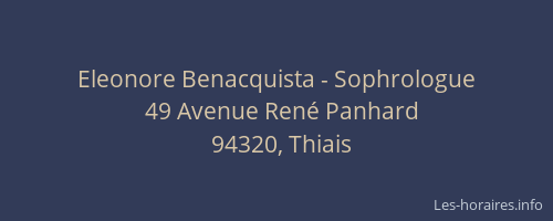 Eleonore Benacquista - Sophrologue