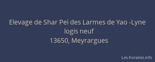 Elevage de Shar Pei des Larmes de Yao -Lyne