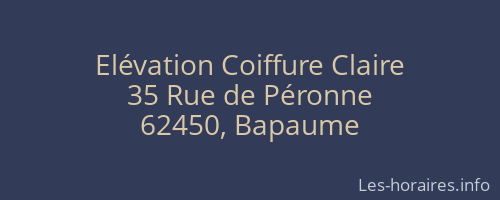 Elévation Coiffure Claire