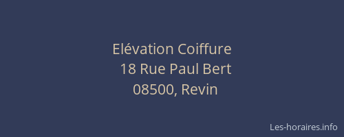 Elévation Coiffure