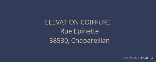 ELEVATION COIFFURE