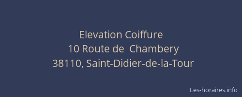 Elevation Coiffure