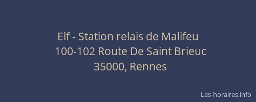 Elf - Station relais de Malifeu