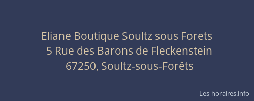 Eliane Boutique Soultz sous Forets
