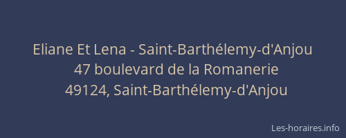 Eliane Et Lena - Saint-Barthélemy-d'Anjou