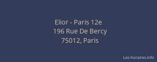 Elior - Paris 12e