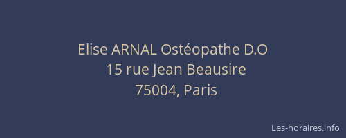 Elise ARNAL Ostéopathe D.O