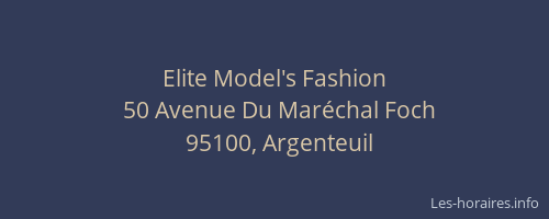 Elite Model's Fashion