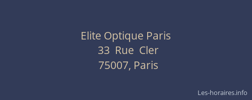 Elite Optique Paris