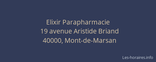 Elixir Parapharmacie