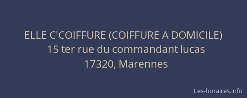 ELLE C'COIFFURE (COIFFURE A DOMICILE)