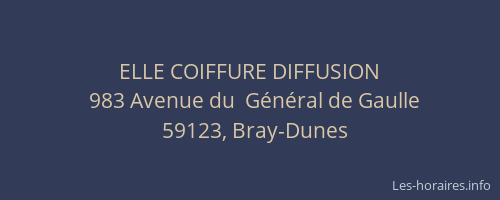 ELLE COIFFURE DIFFUSION