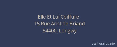 Elle Et Lui Coiffure
