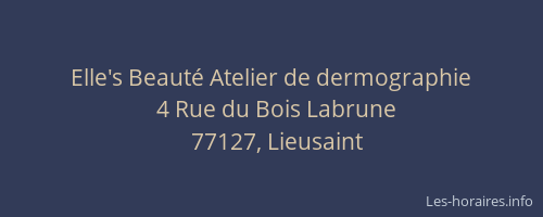 Elle's Beauté Atelier de dermographie