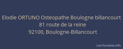 Elodie ORTUNO Osteopathe Boulogne billancourt