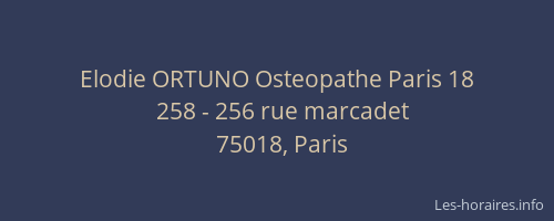 Elodie ORTUNO Osteopathe Paris 18