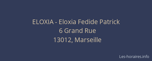 ELOXIA - Eloxia Fedide Patrick