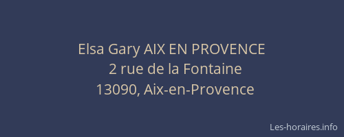 Elsa Gary AIX EN PROVENCE