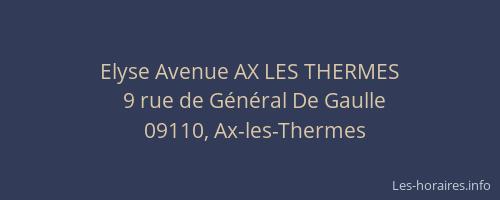 Elyse Avenue AX LES THERMES