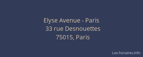 Elyse Avenue - Paris