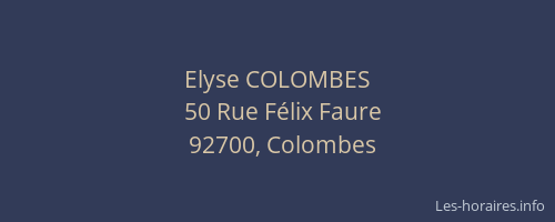 Elyse COLOMBES