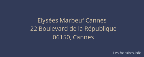 Elysées Marbeuf Cannes