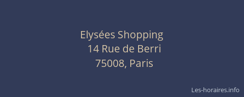 Elysées Shopping
