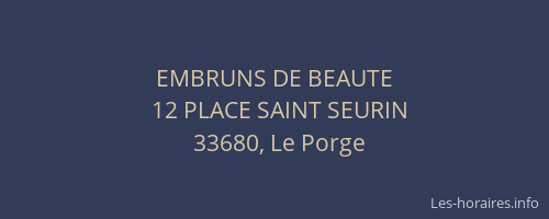 EMBRUNS DE BEAUTE