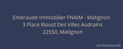 Emeraude Immobilier FNAIM - Matignon