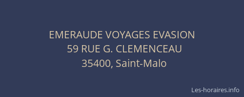 EMERAUDE VOYAGES EVASION