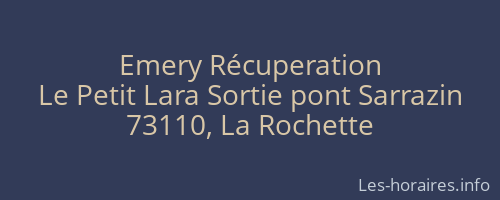 Emery Récuperation